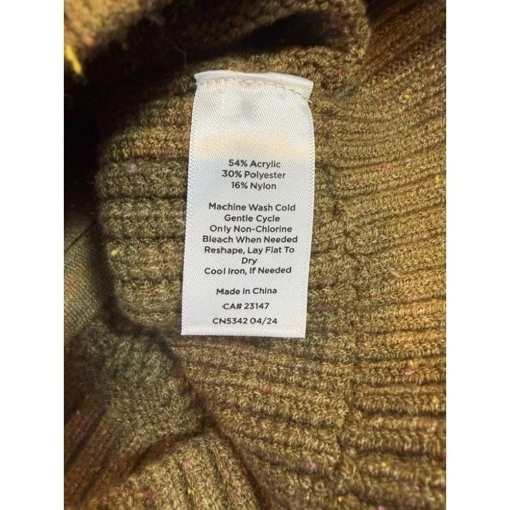 Talbots Pointelle Knit Sweater Jacket - Tweed Deep Moss So Soft NWT Women's XL - Picture 7 of 7